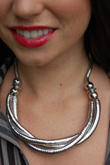 Silver Bendy Necklace and Bracelet Matching Combination