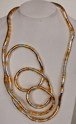 Silver and Gold Snake Twist, 6mm, 48" Circumference