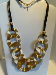Gold Record Statement Necklace