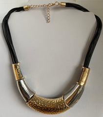 Saber Tooth Gold and Silver Necklace