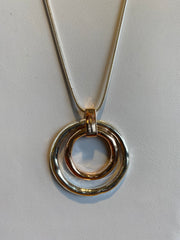 Silver and Rose Gold Rings Necklace
