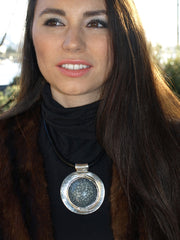 black Medallion Statement Necklace