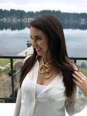 Gold Crystal Ball Necklace