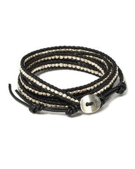 Silver Button Wrap Bracelet