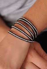 Silver Button Wrap Bracelet