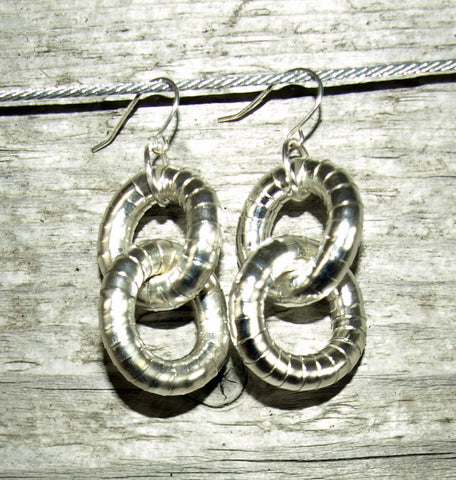 Silver 5mm Double Hoop Earrings