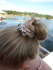 Purple and Silver Medium, 6mm, 36 inches long