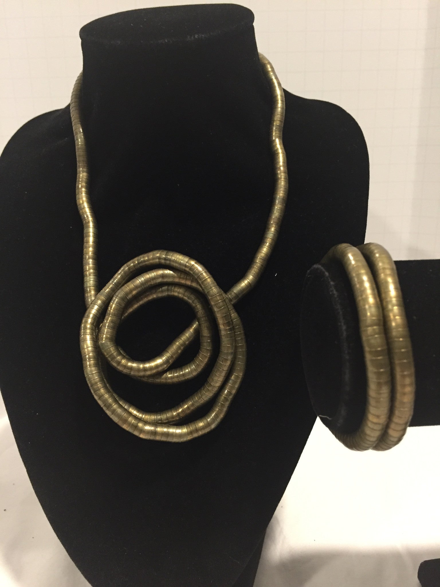 Bronze Medium Snake Twist + Bronze Bracelet Set