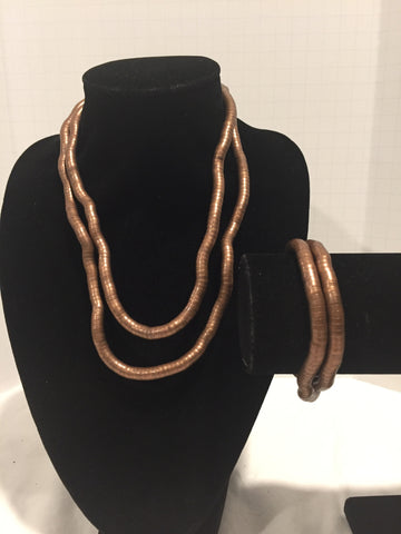 Copper Medium Snake Twist + Copper Bracelet Set
