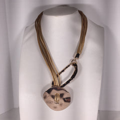 Blonde Gold Button Necklace