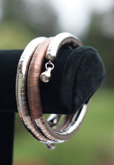 Copper and Silver Bendy Necklace and Bracelet Matching Combination