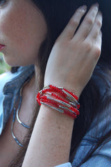 Red Beaded Bracelet