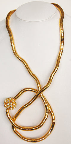 Gold Crystal Ball Necklace