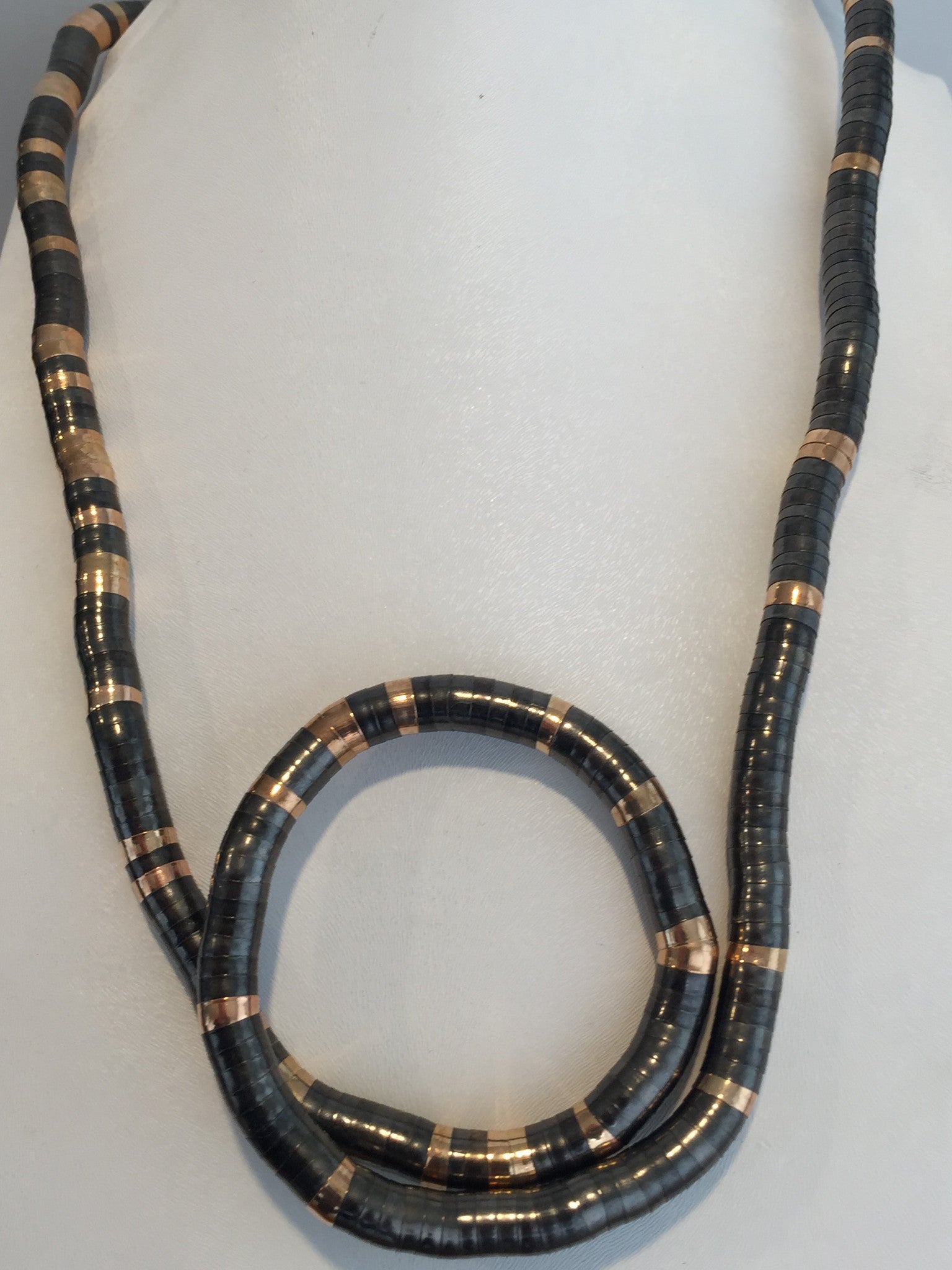 Gun Metal and Gold 8mm, 36 Inches Long
