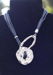 Silver Button Necklace