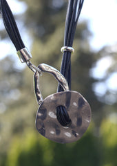 Silver Button Necklace