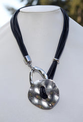 Silver Button Necklace