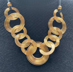 Gold Record Statement Necklace