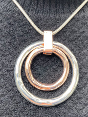 Silver and Rose Gold Rings Necklace